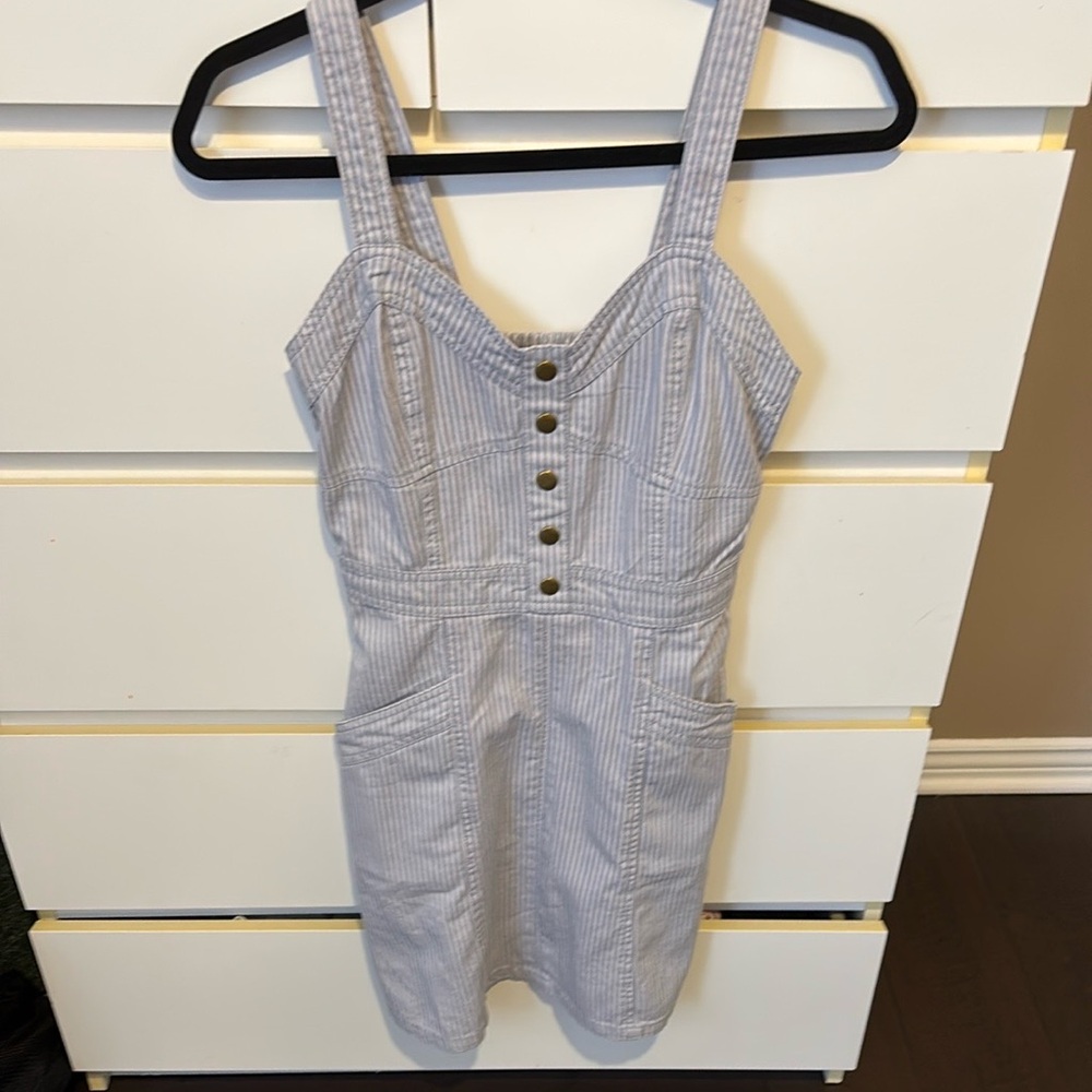 Lone Star Pride Apparel LLC Blue and White Striped Dress